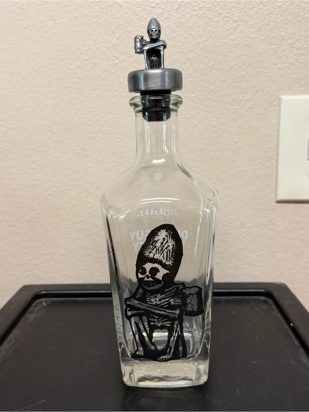Empty Rogue Dead Guy Glass Whiskey Bottle Decanter